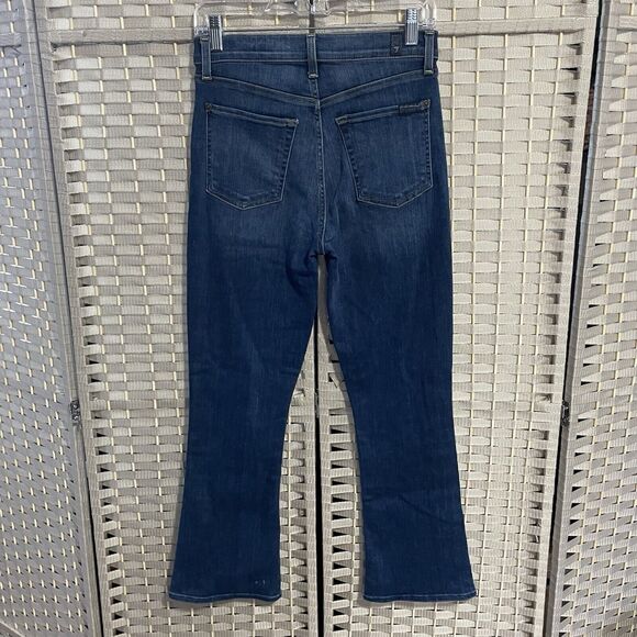 7 For All Mankind HIGHWAIST SLIM KICK Jeans Women’s 27 Medium Wash Stretch Denim - Picture 2 of 11